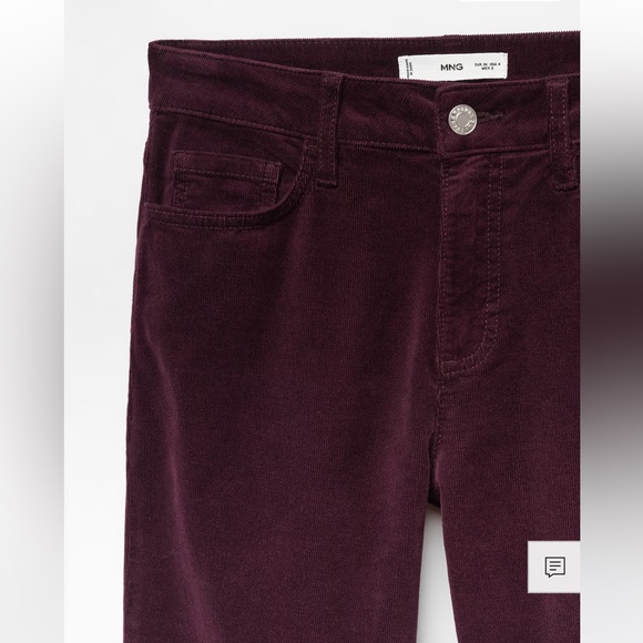 Mango mid-rise corduroy flare jeans - Picture 8 of 12